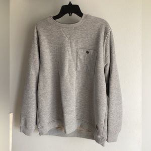 Coleman Mens Sherpa Lined Waffle Knit Crew Neck Sweater Cool Grey XL